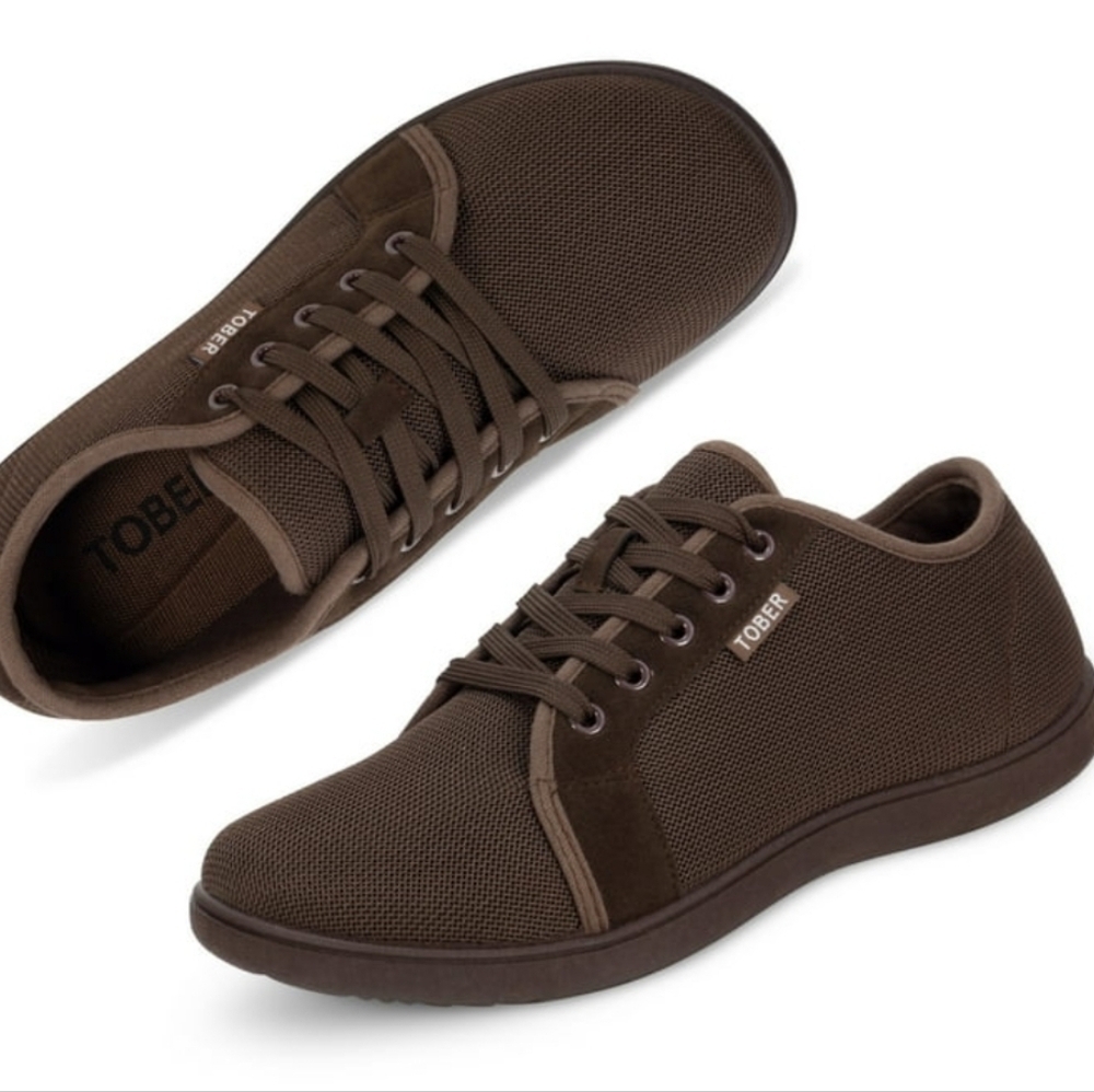 Tober Men's Canvas Lace Up Non-slip Soft Insole Wide Toe Casual Shoes   Sz 8W